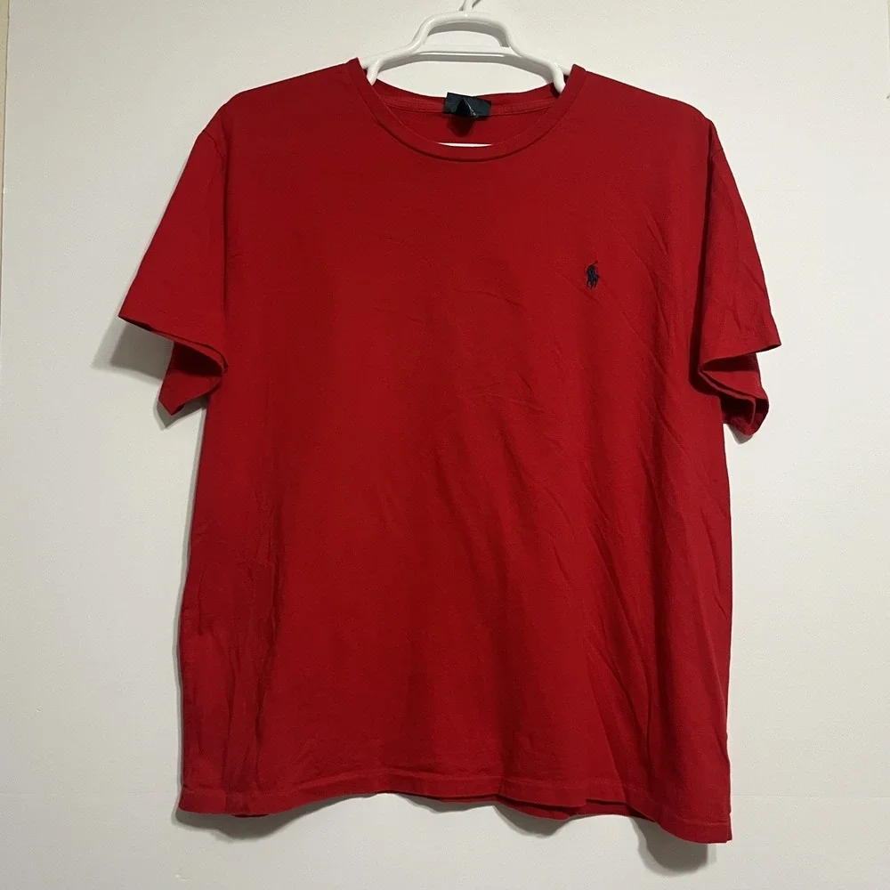 Polo Ralph Lauren Men's Size XL Short Sleeve T-ShirtSolid Red Cotton